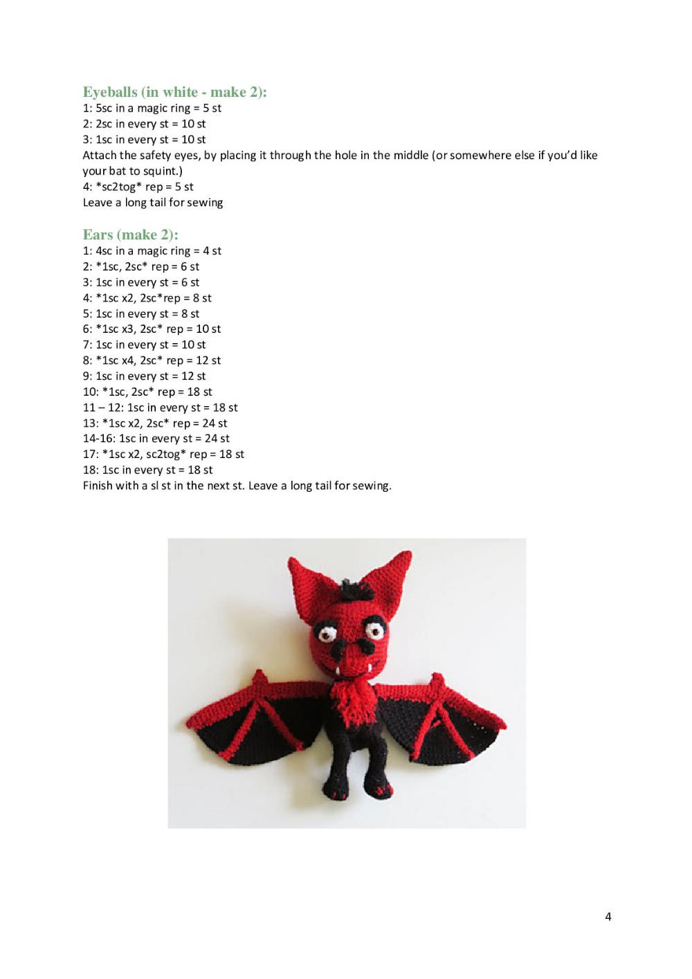 Mystery Bat crochet pattern