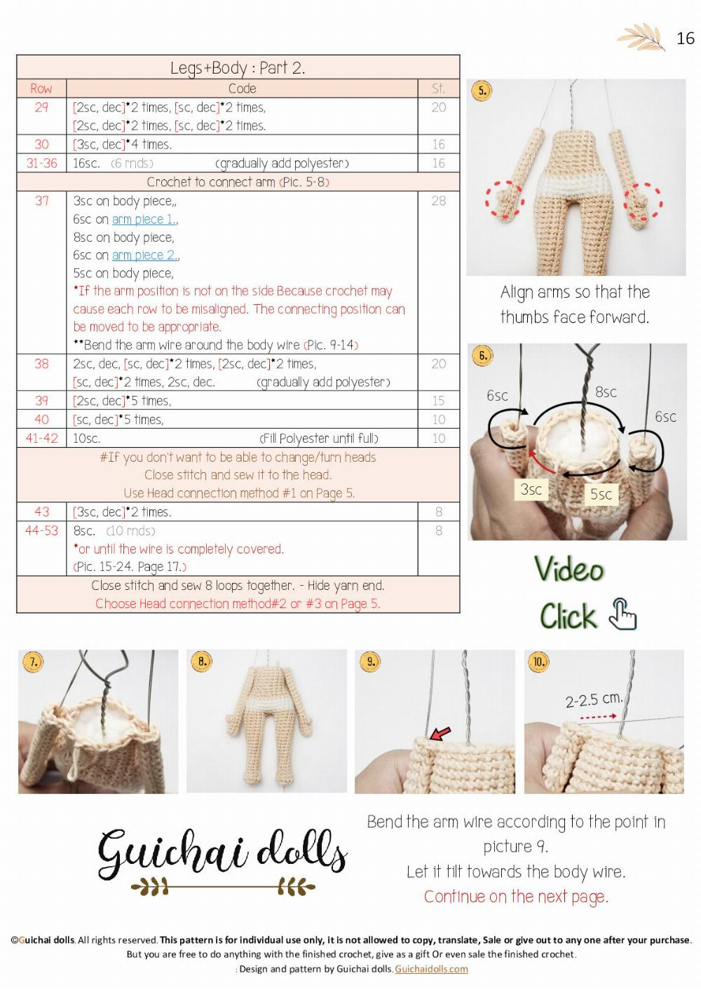 Nana color girl crochet pattern