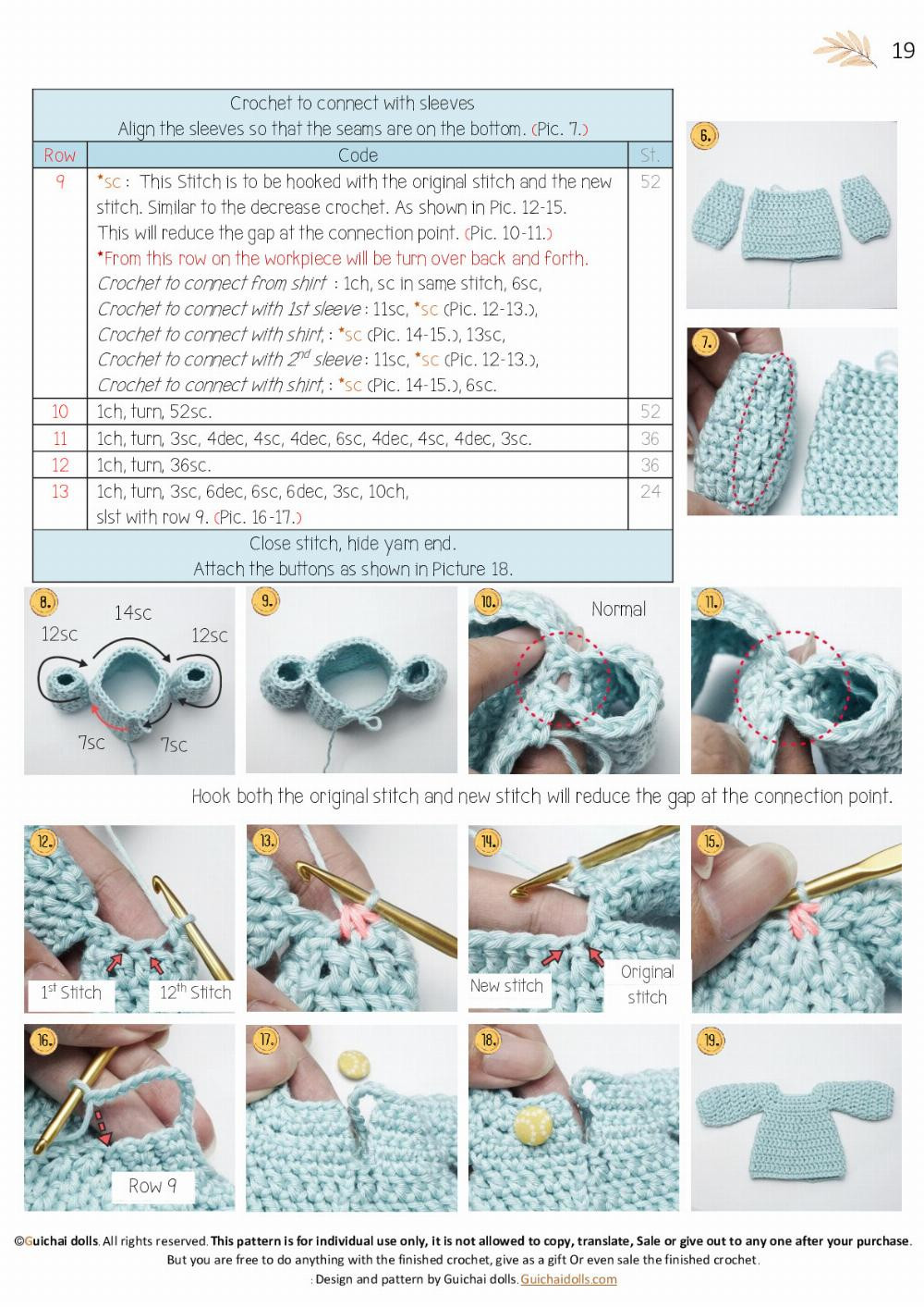 Nana color girl crochet pattern