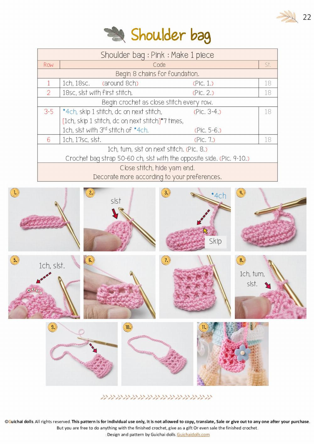 Nana color girl crochet pattern