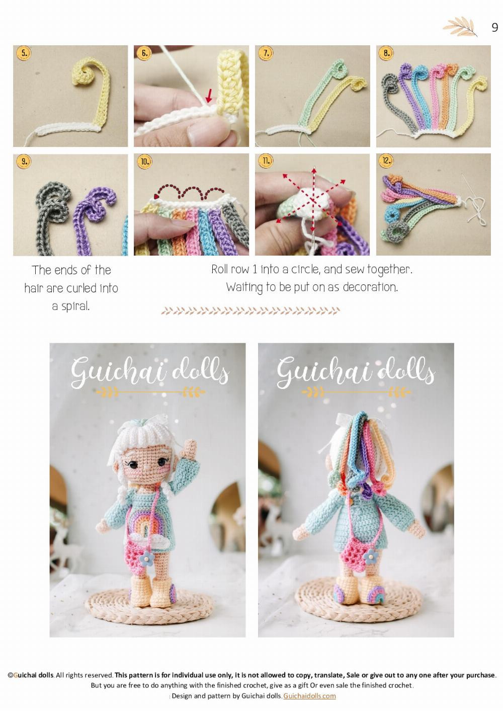 Nana color girl crochet pattern