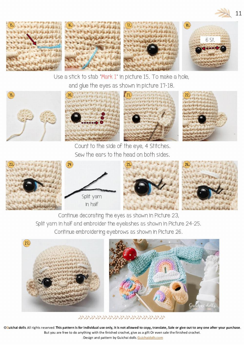 Nana color girl crochet pattern