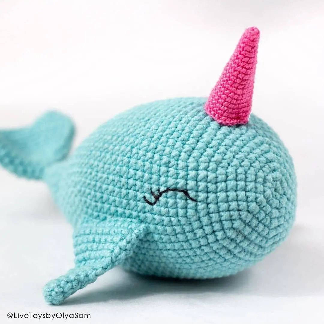 Narwhal, one-horned dolphin crochet pattern