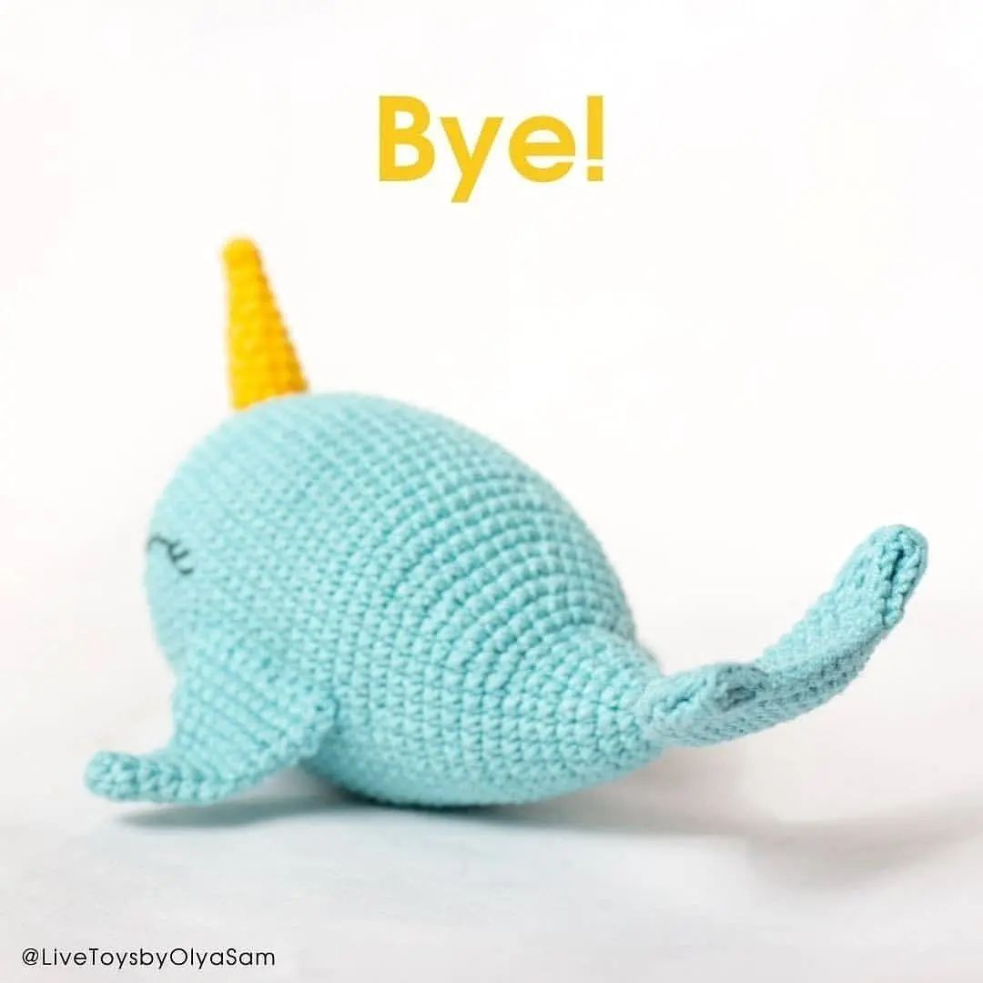 Narwhal, one-horned dolphin crochet pattern