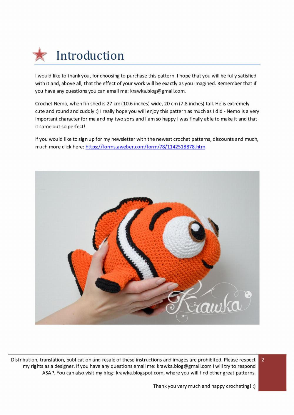 NEMO fish Crochet pattern