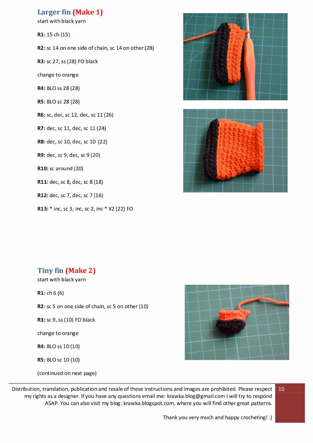 NEMO fish Crochet pattern