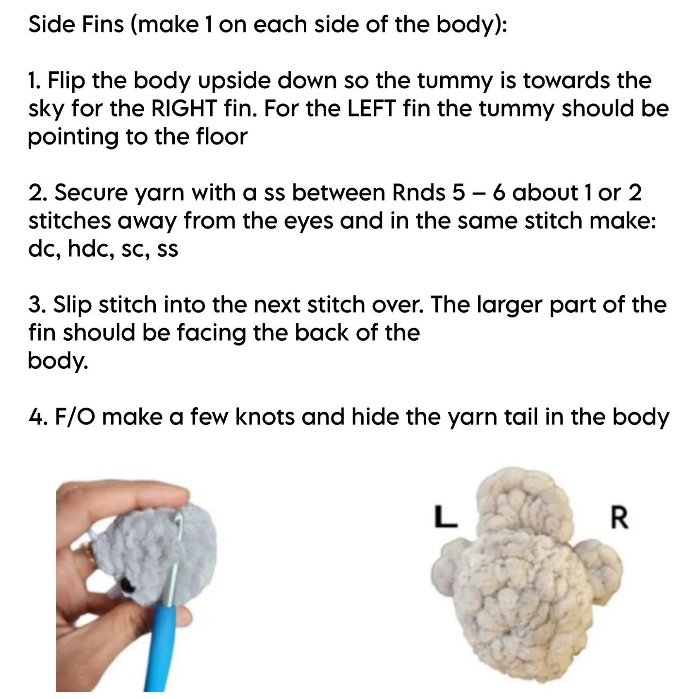 no sew manny the manate crochet pattern