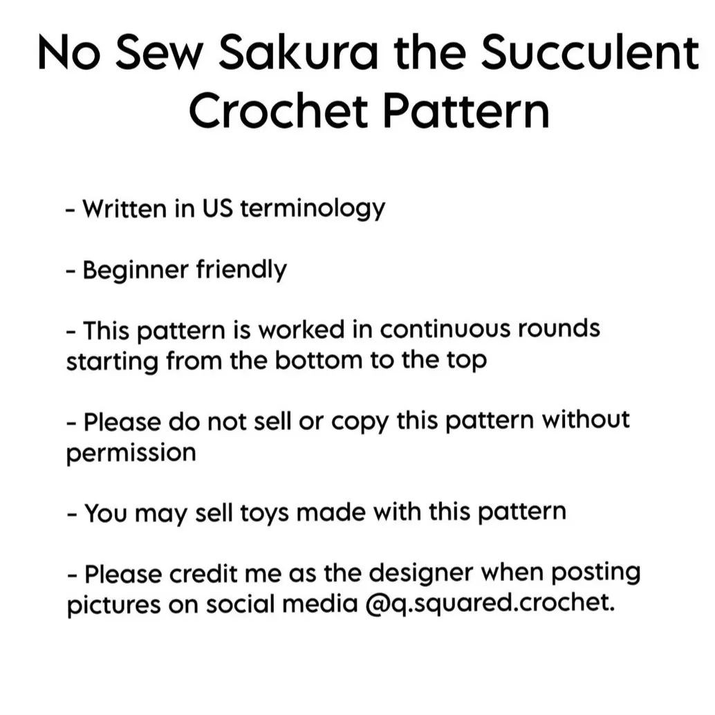 no sew sakura the succulent crochet pattern