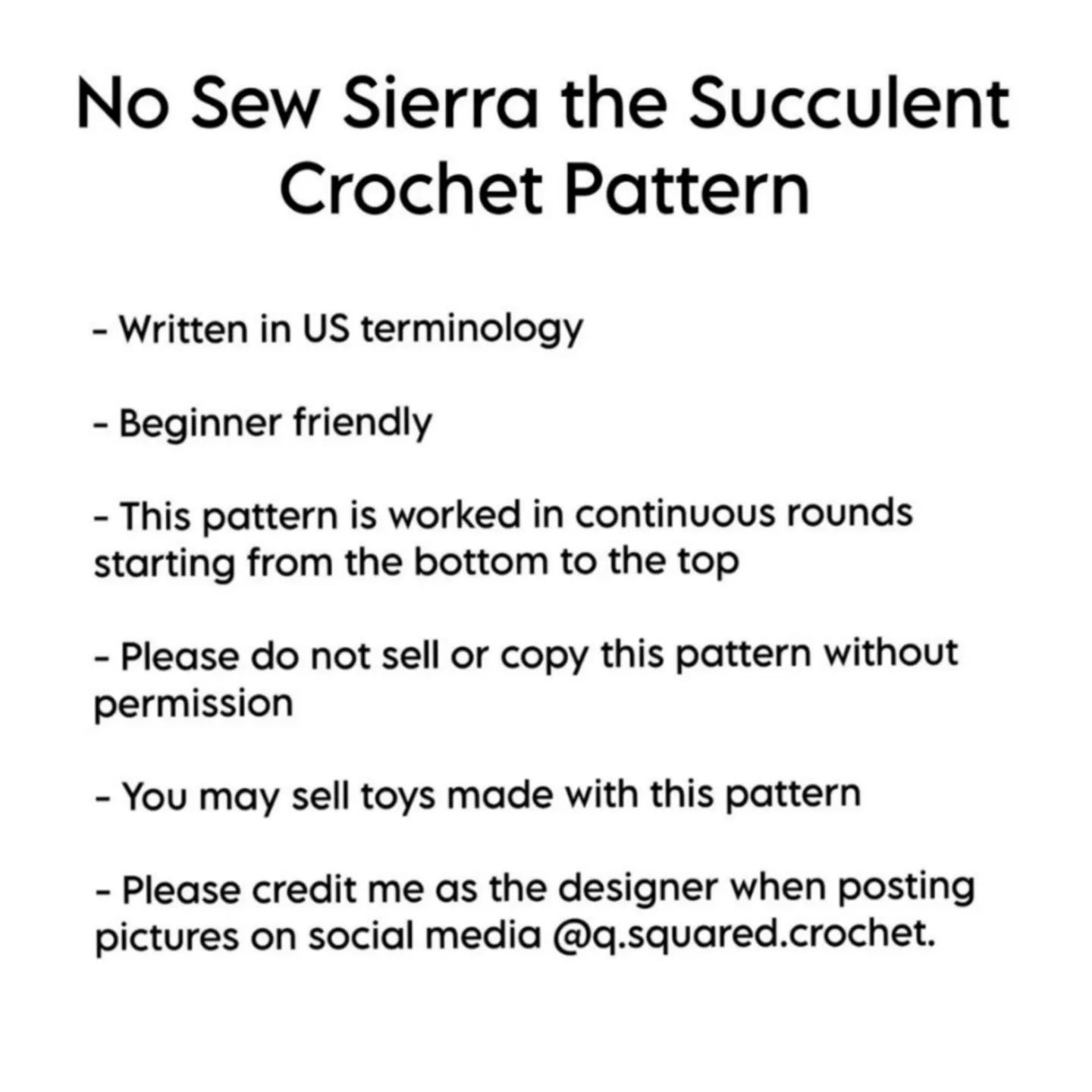 no sew siarra the succulent crochet pattern