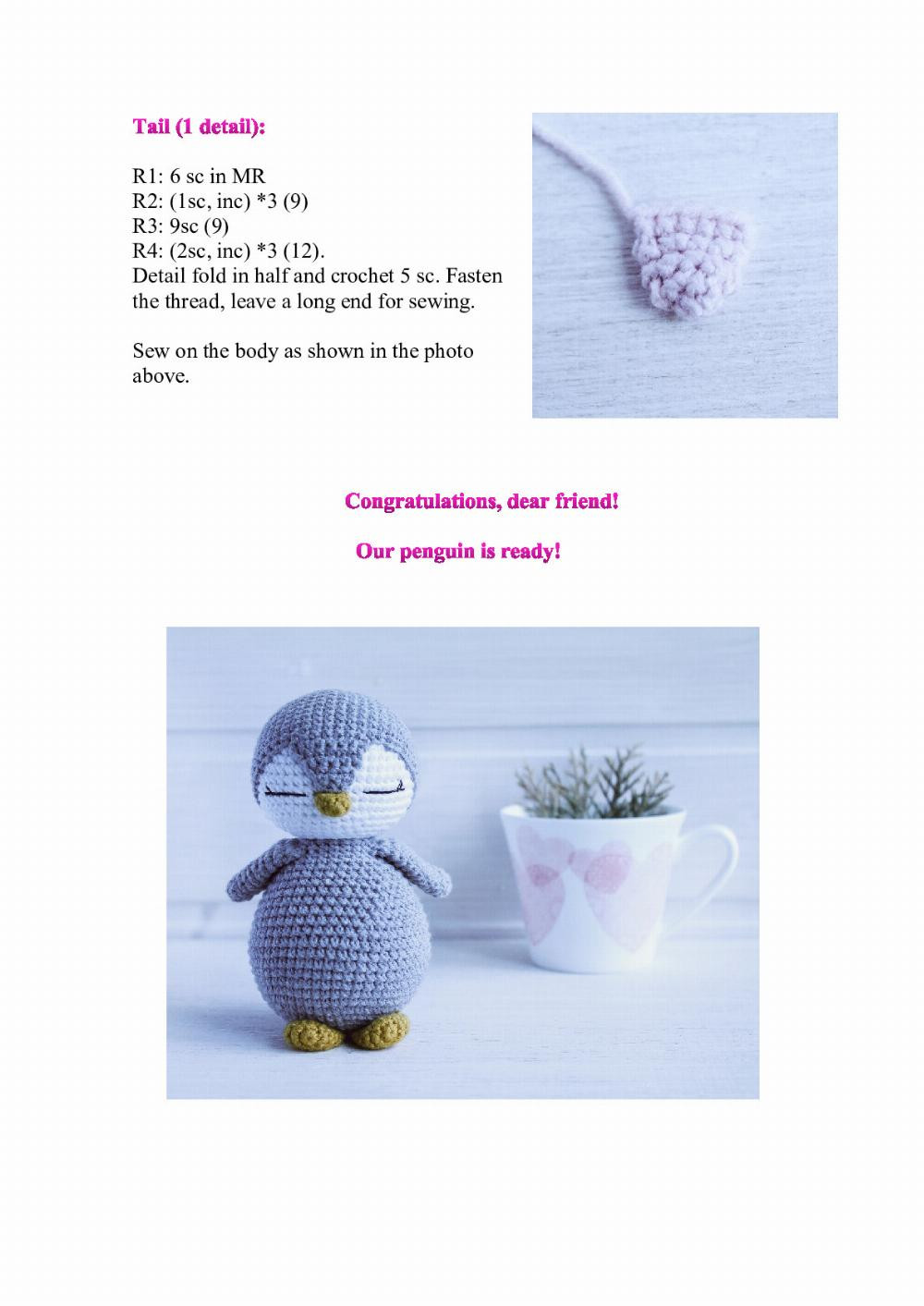 October 2018 Crochet Penguins Pattern