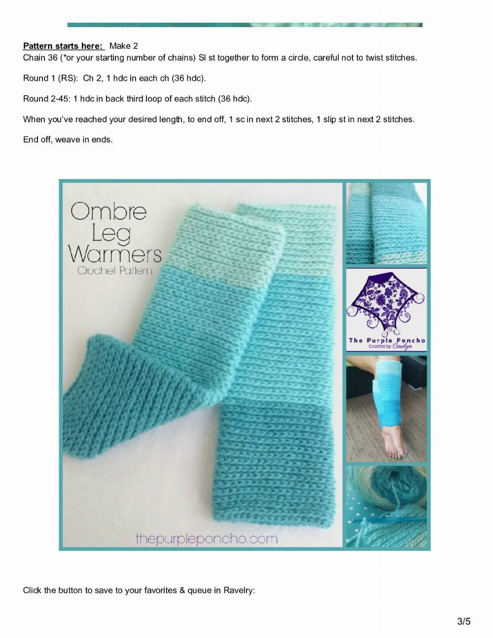 Ombre Leg Warmers – Crochet Pattern