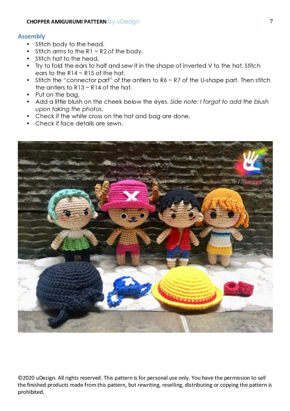 One Piece Amigurumi Pattern