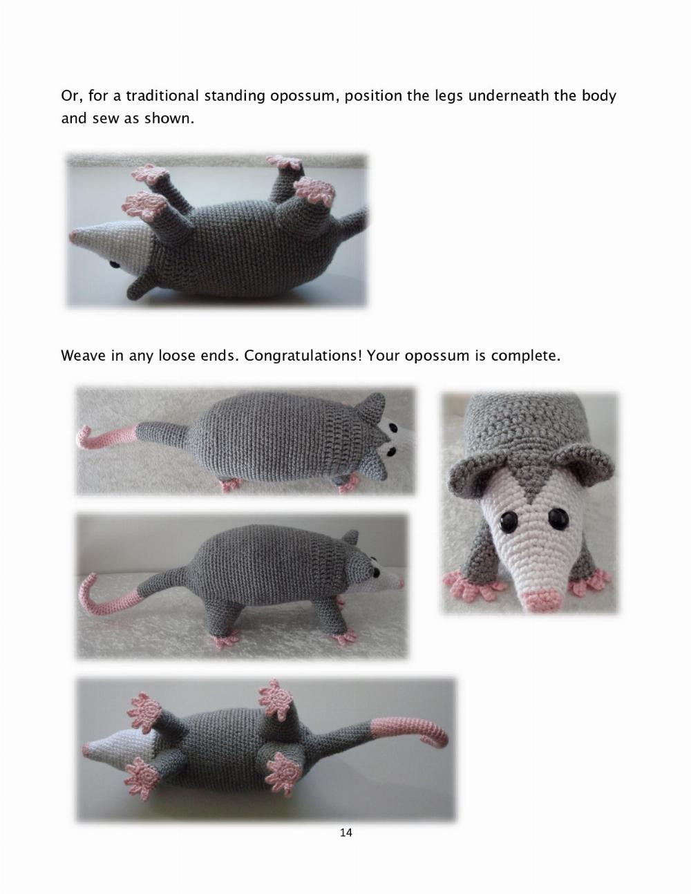 Opossum crochet pattern