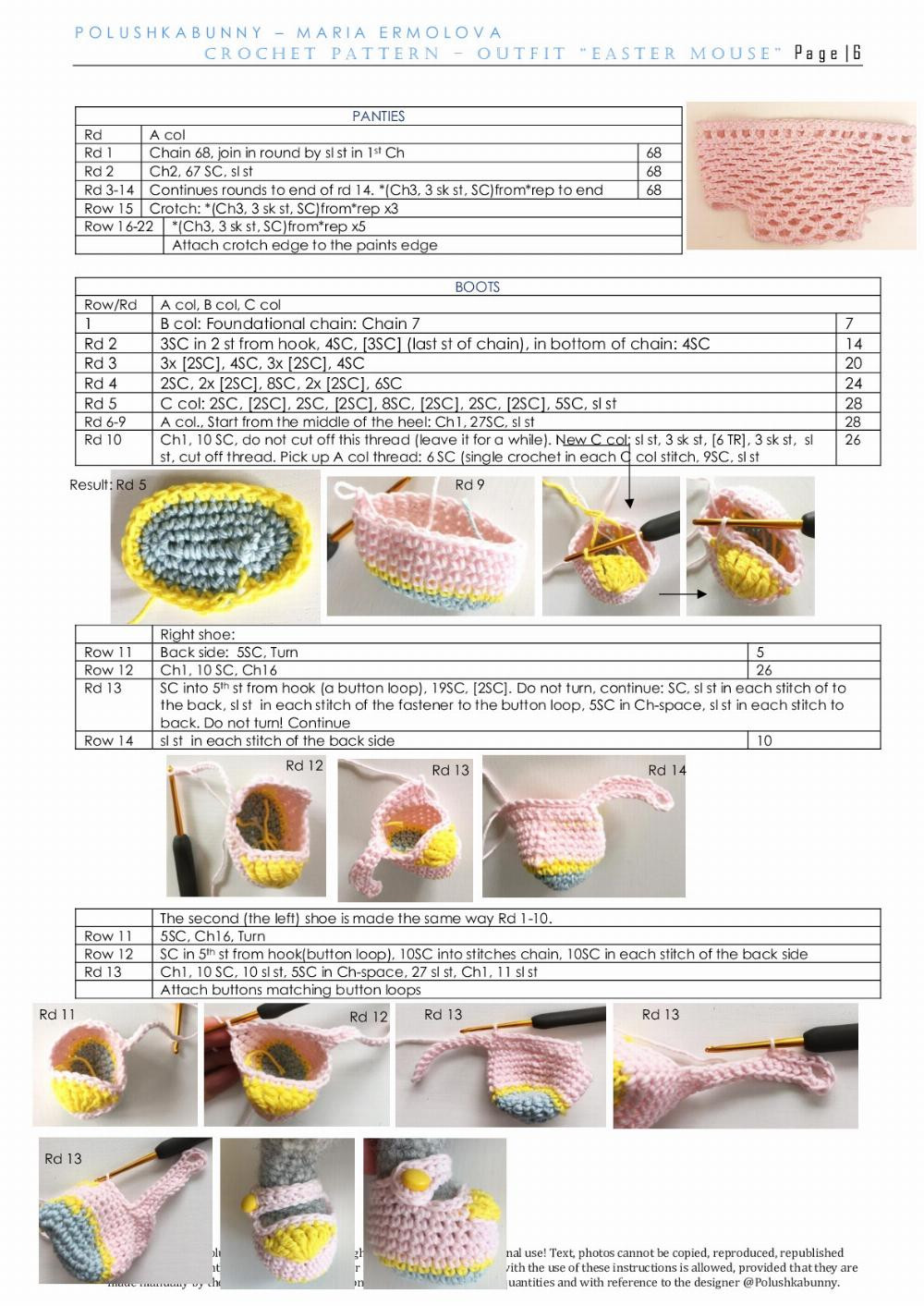 Outfit “Easter Mouse” for crochet and knitted mouse