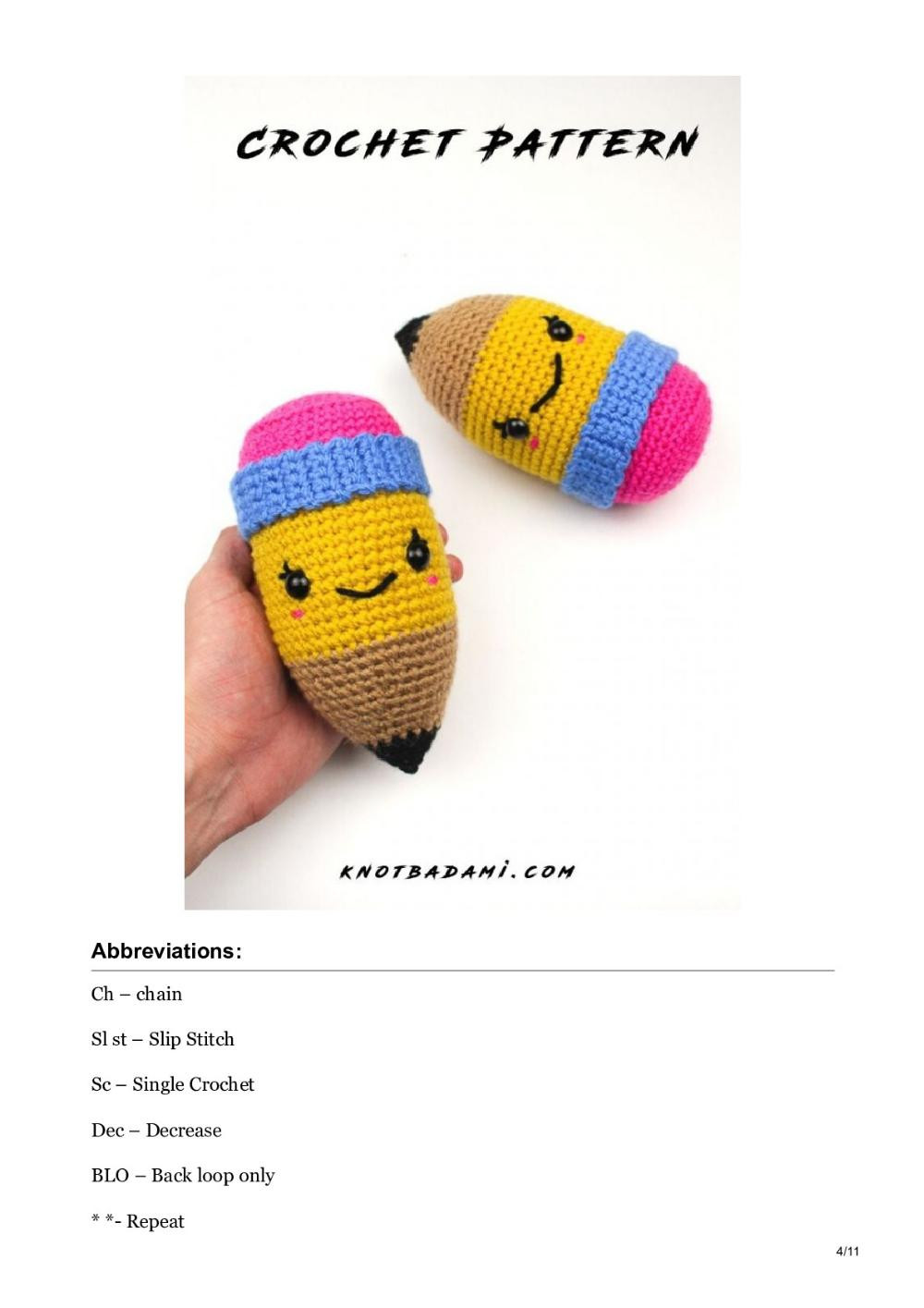 Patient Pencil Amigurumi