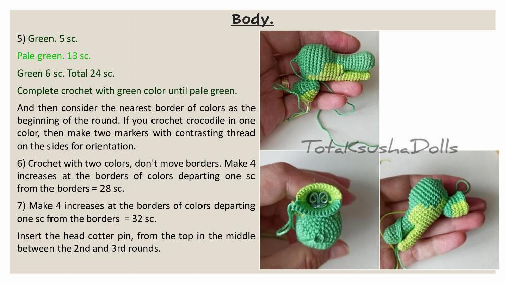 Pattern crochet crocodile