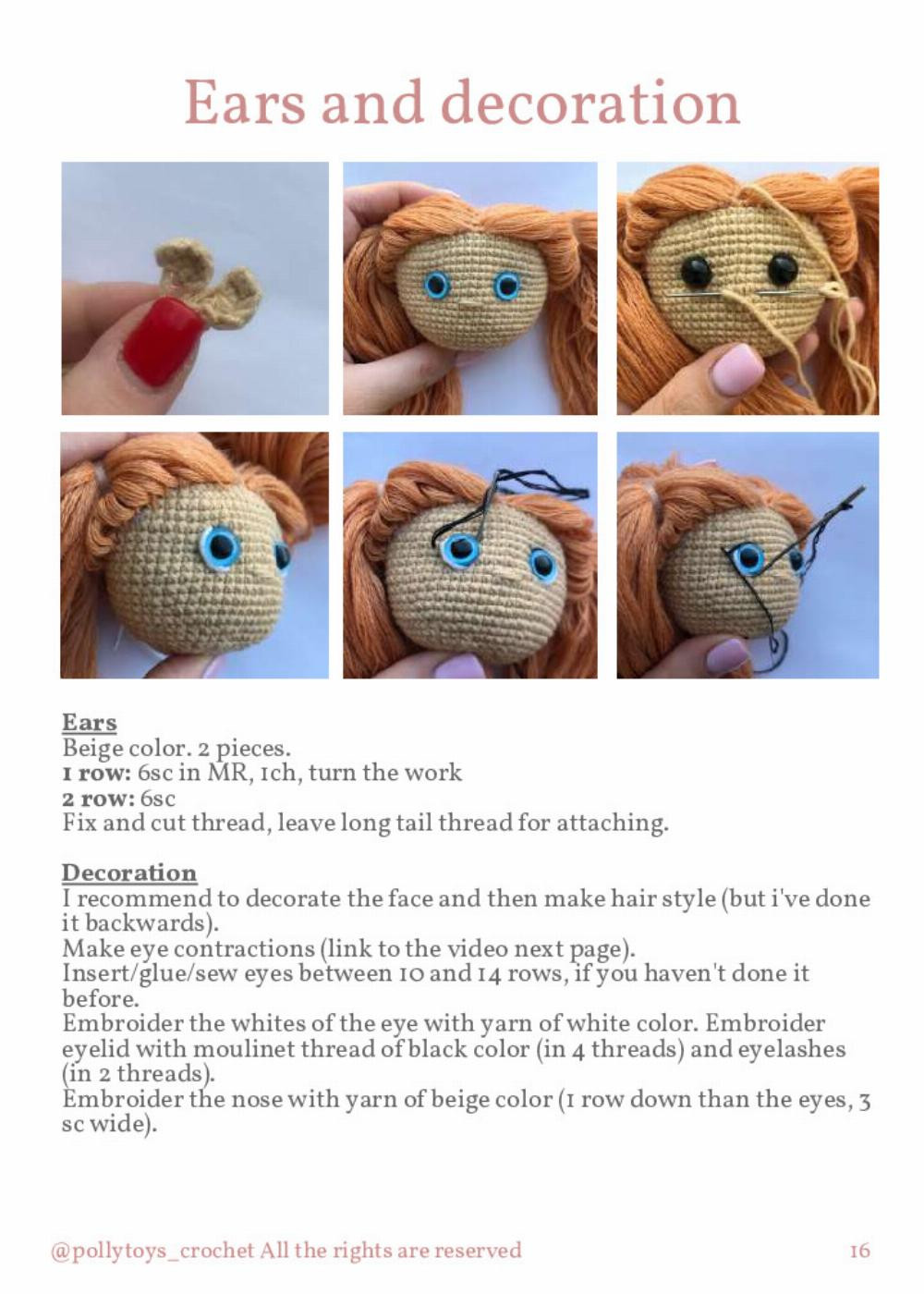 PATTERN CROCHET DOLL KATE, THE STUDENT