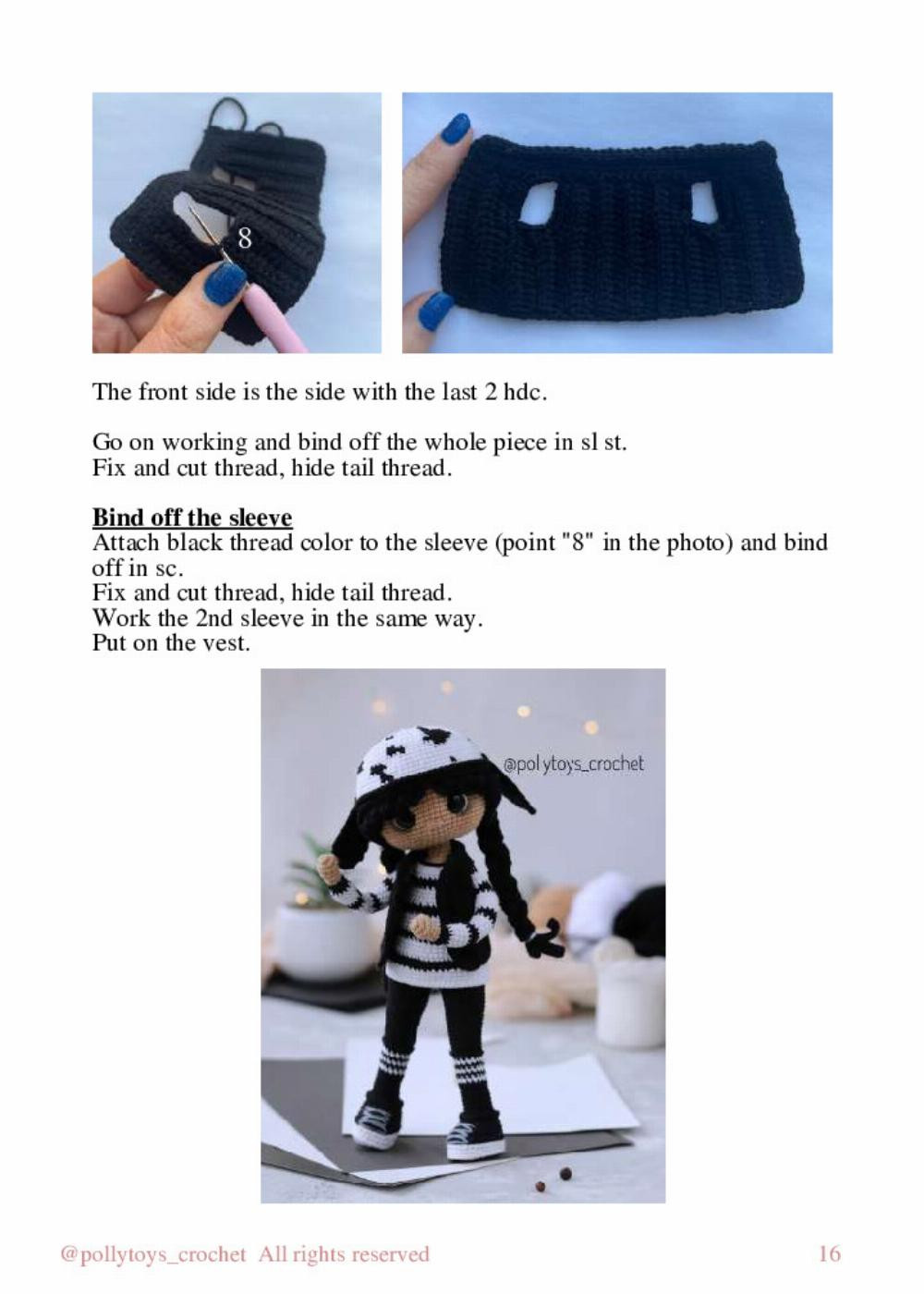 PATTERN CROCHET DOLL WEDNESDAY ADDAMS