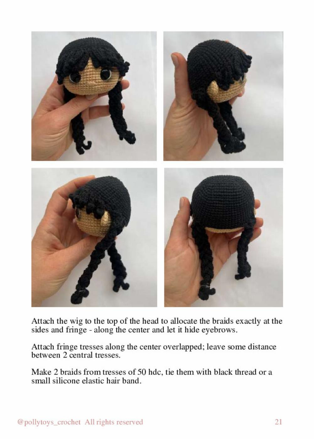 PATTERN CROCHET DOLL WEDNESDAY ADDAMS