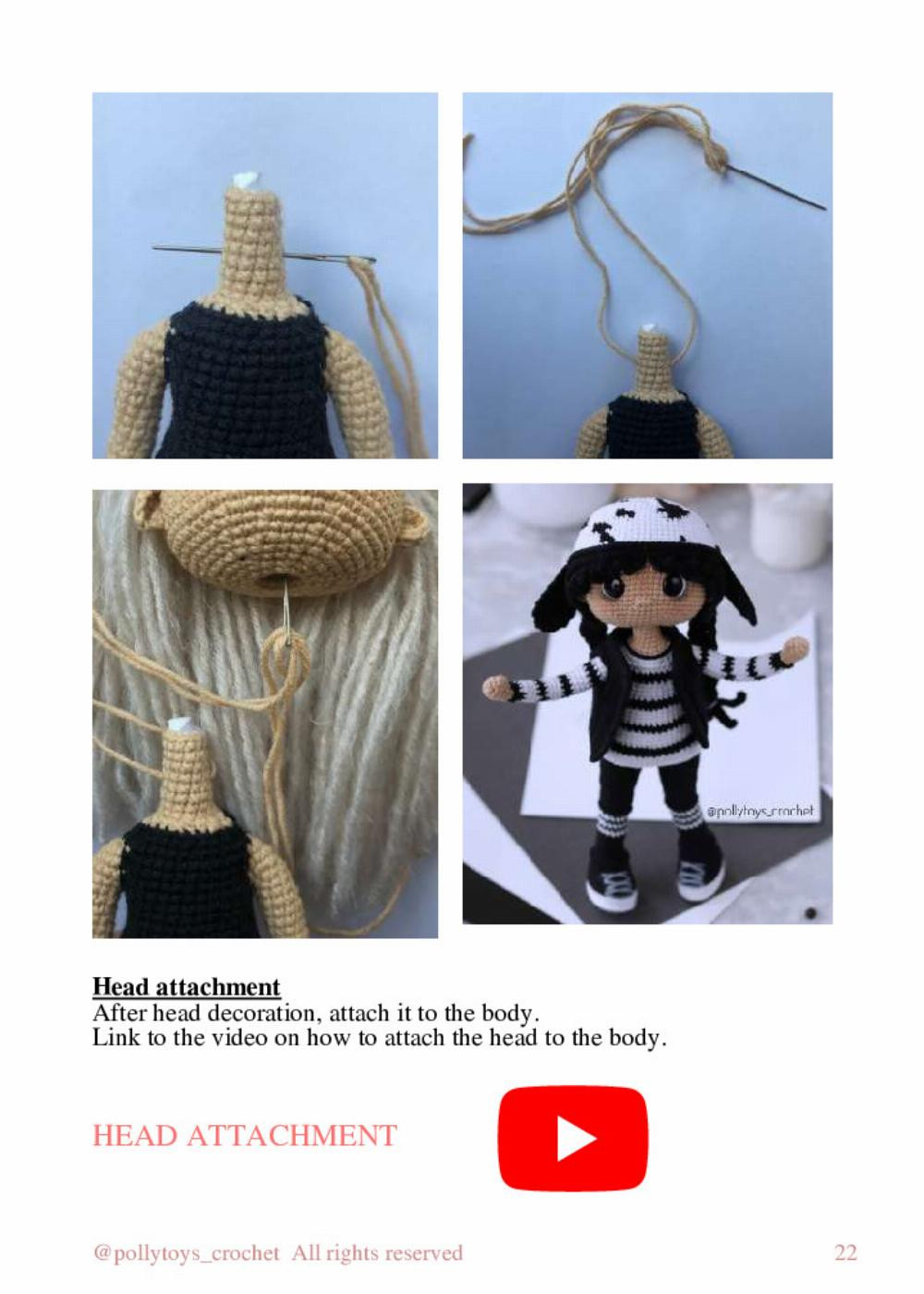 PATTERN CROCHET DOLL WEDNESDAY ADDAMS