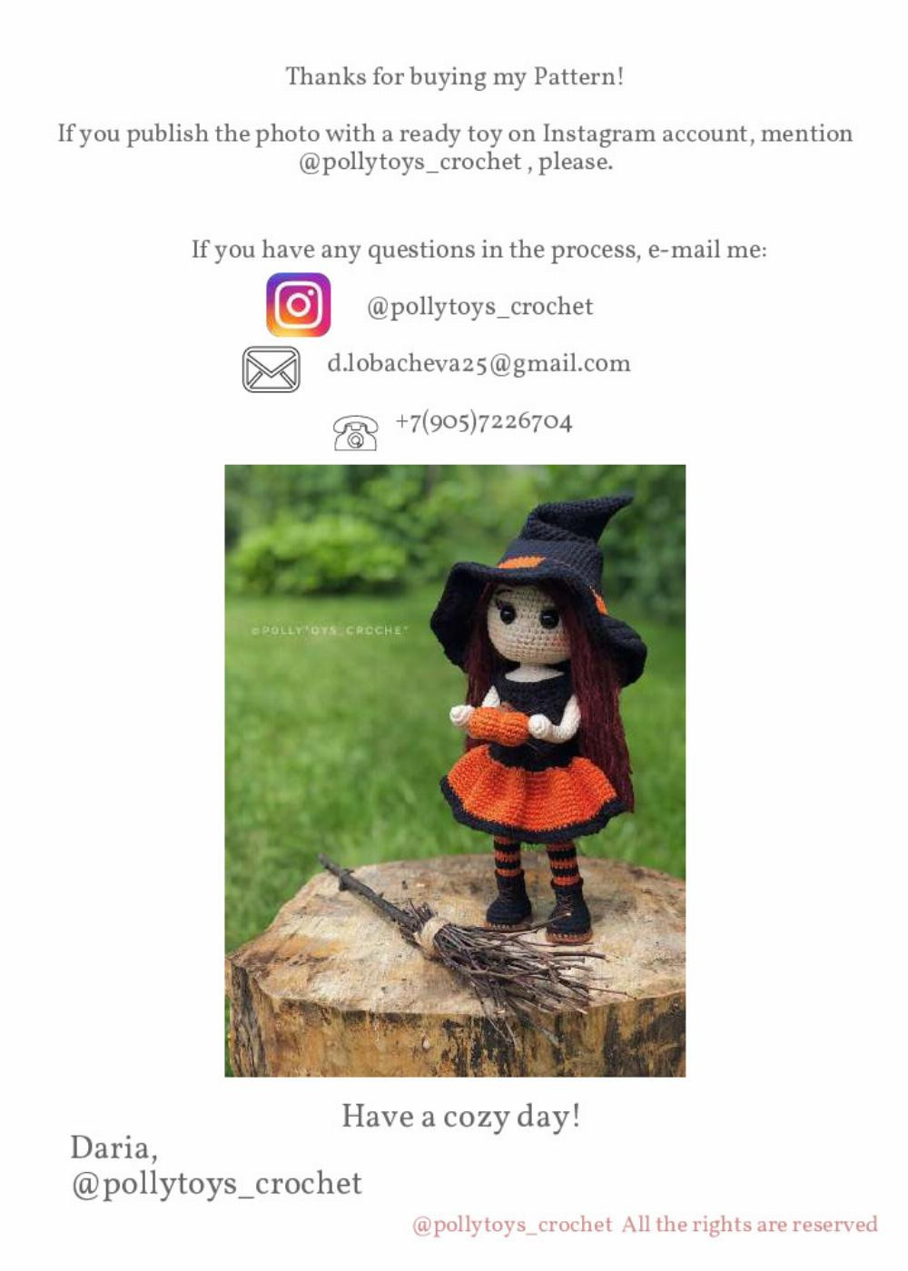 PATTERN CROCHET DOLL WITCH PHOEBE