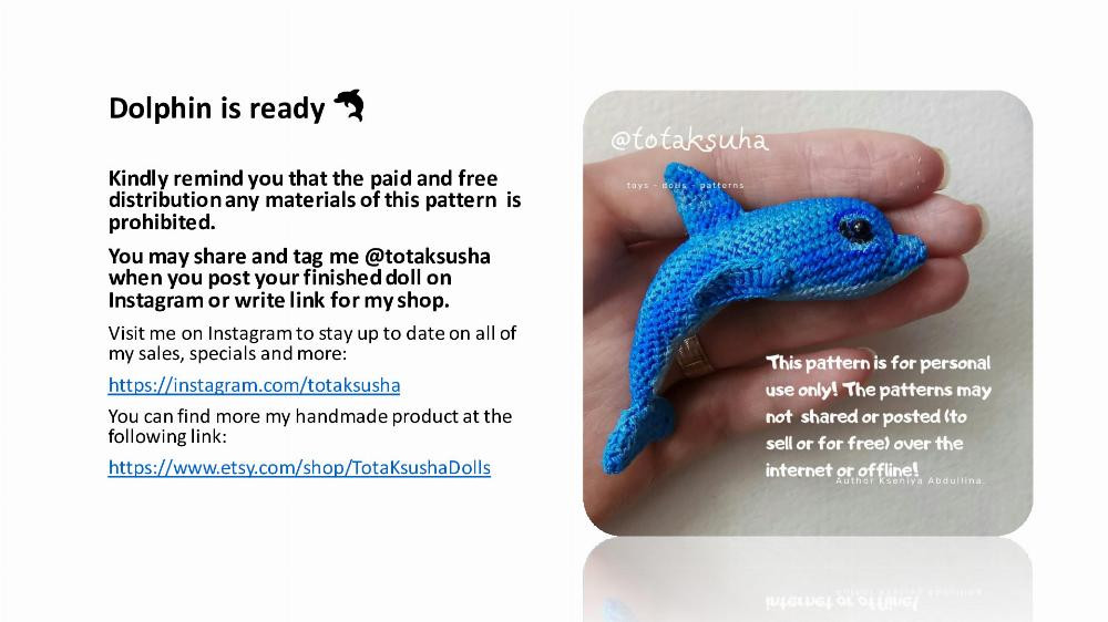 Pattern for crochet Dolphin