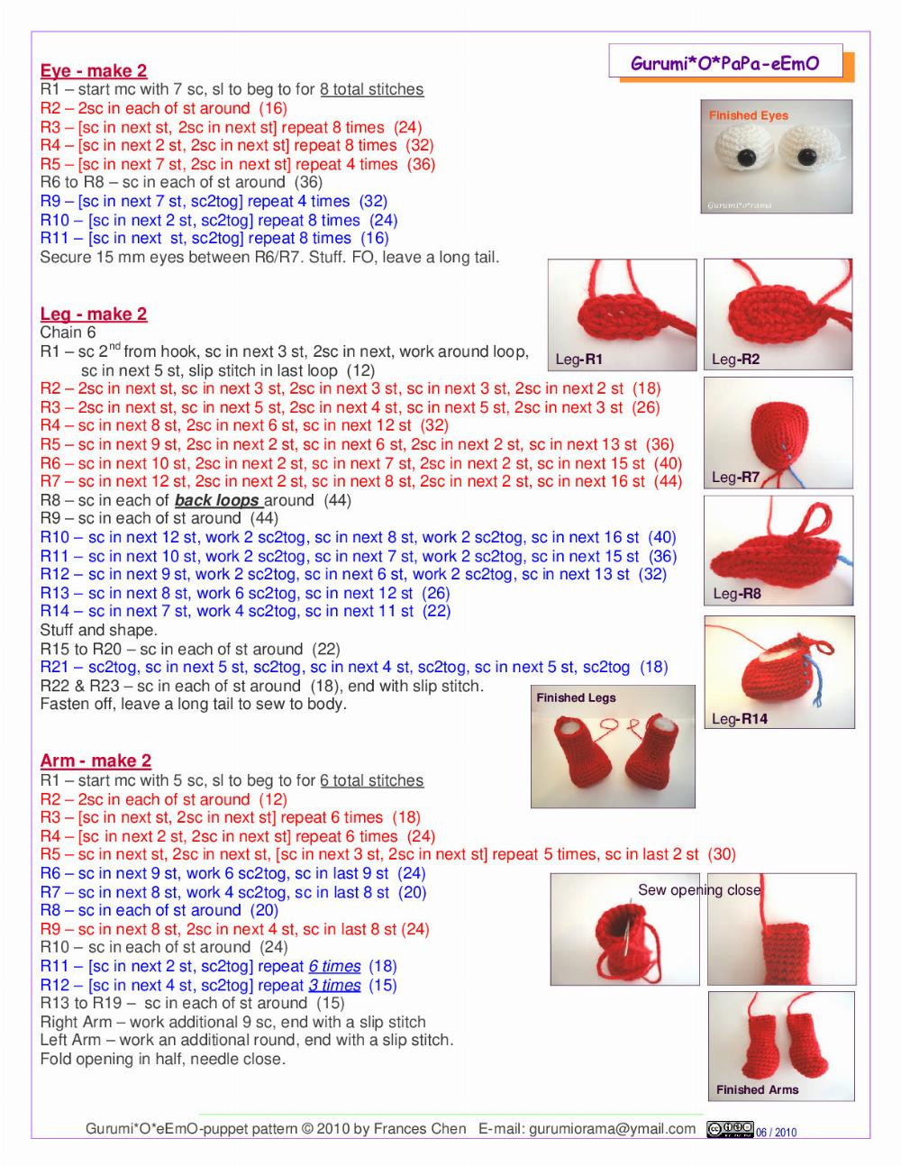 pattern guide Gurumi*O*eEmO-puppets Gurumi*o*rama