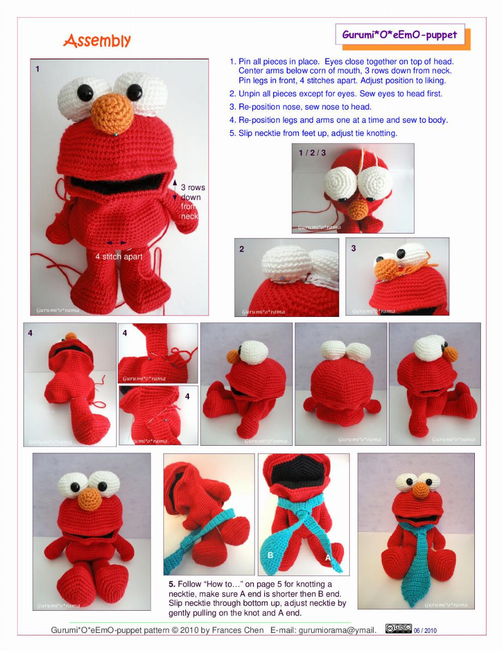 pattern guide Gurumi*O*eEmO-puppets Gurumi*o*rama