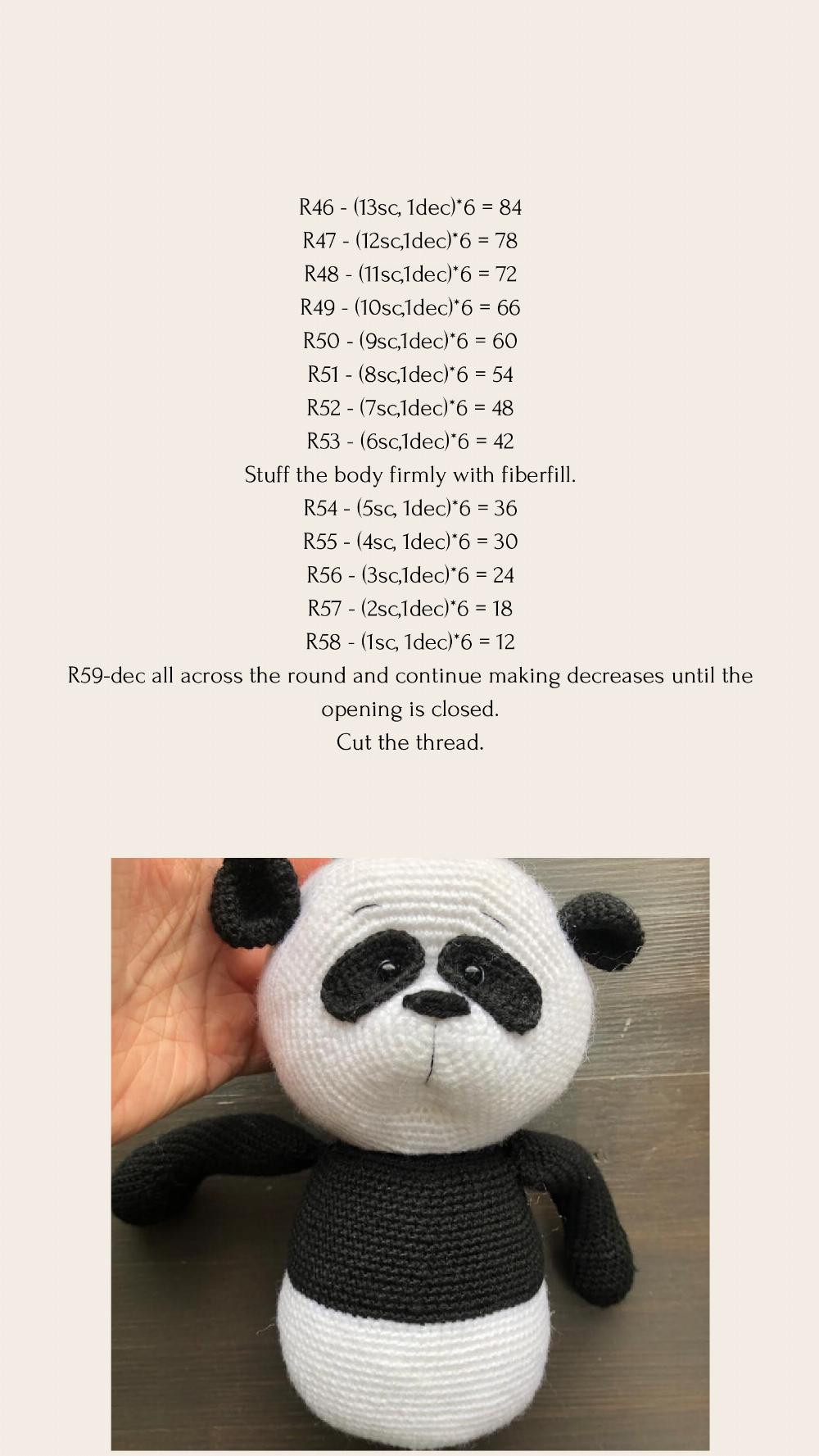 Pattern Panda bear crochet pattern