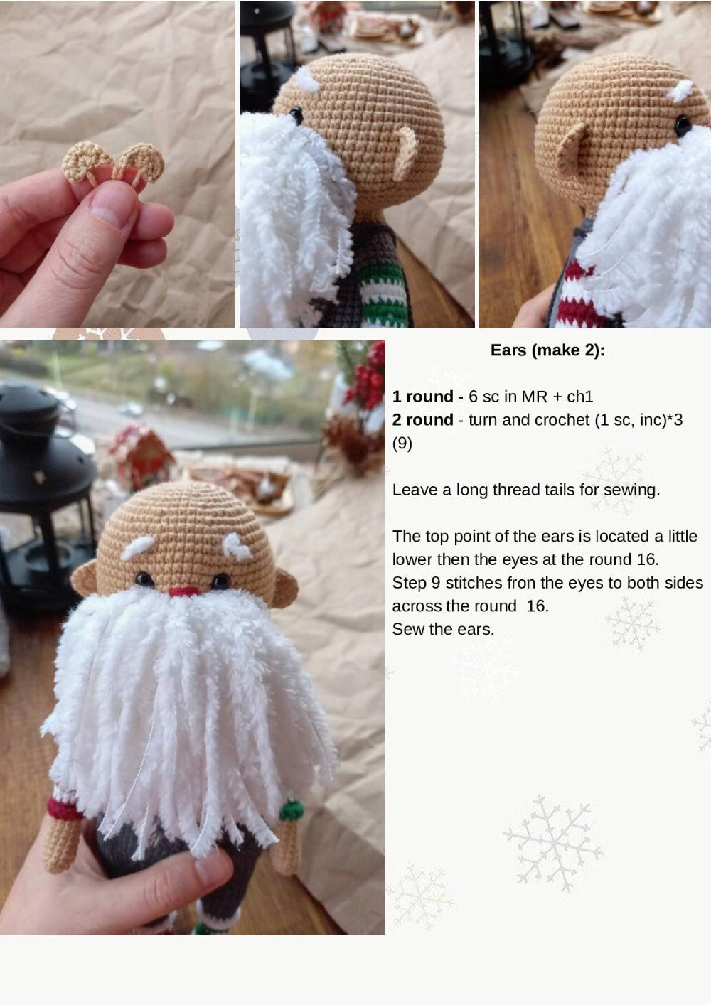 PATTERN Santa Claus white beard santa crochet pattern