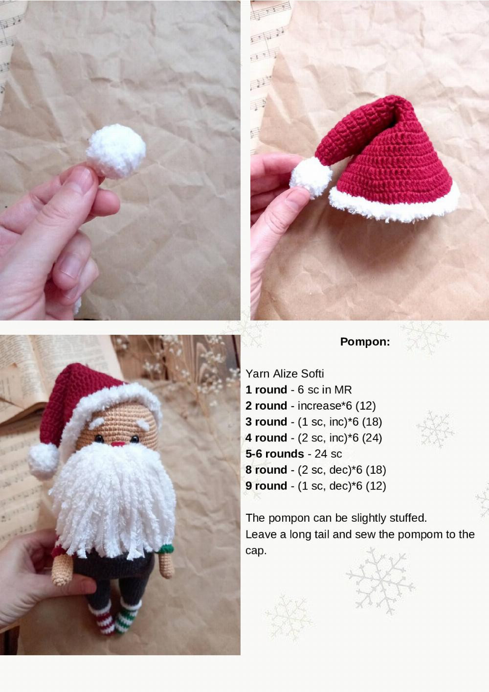 PATTERN Santa Claus white beard santa crochet pattern