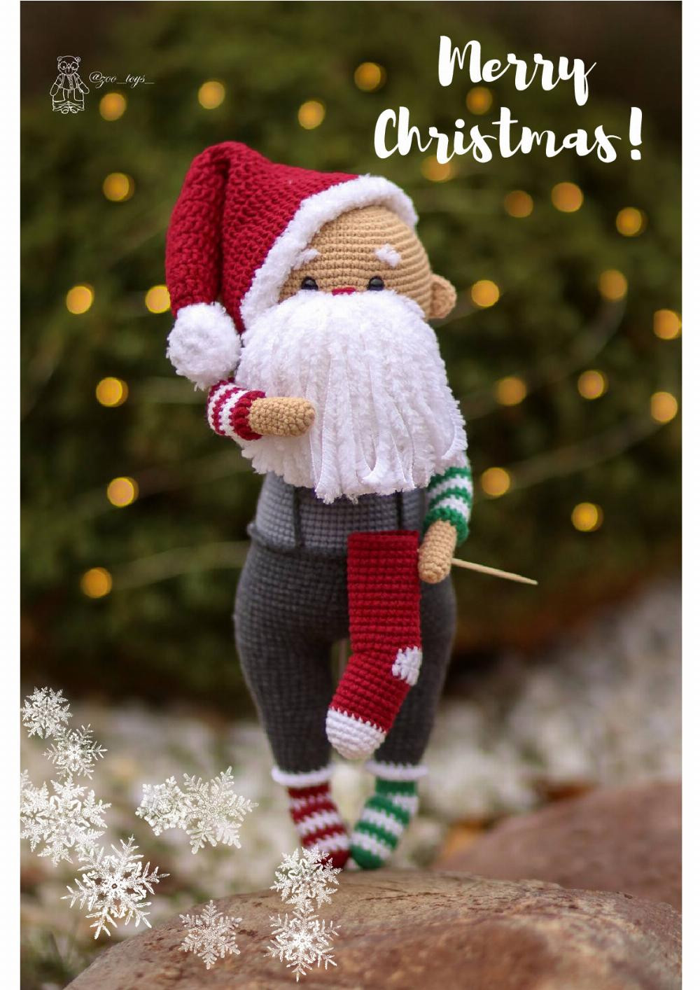 PATTERN Santa Claus white beard santa crochet pattern