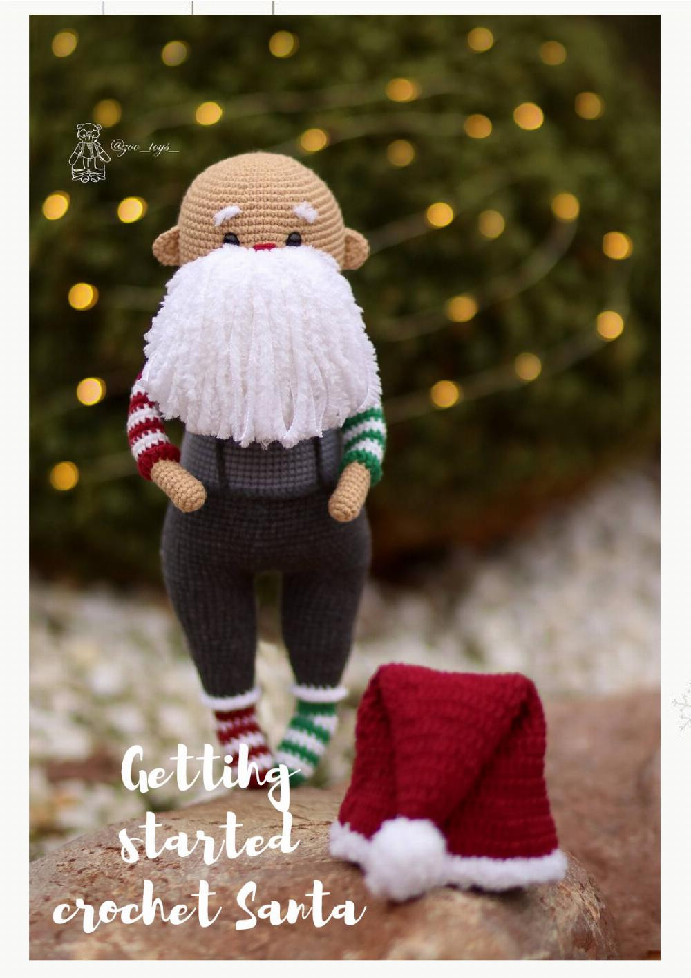 PATTERN Santa Claus white beard santa crochet pattern