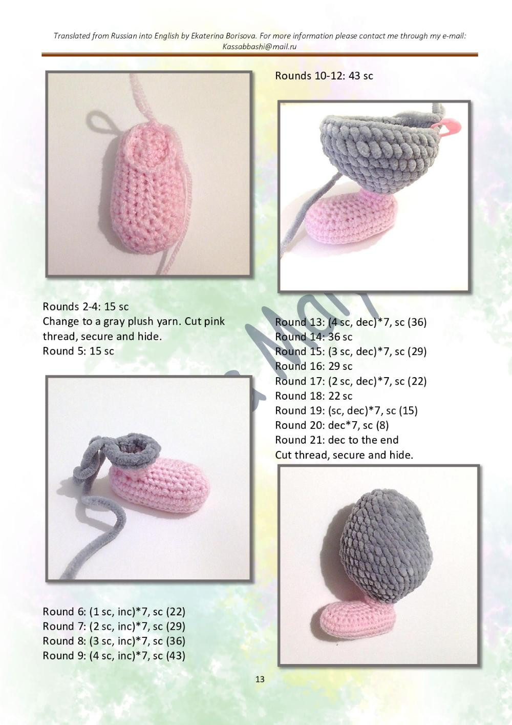 PATTERN & TUTORIAL Little mouse Gus (only crochet hook)