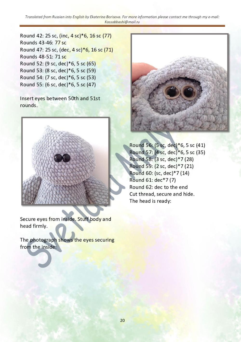 PATTERN & TUTORIAL Little mouse Gus (only crochet hook)