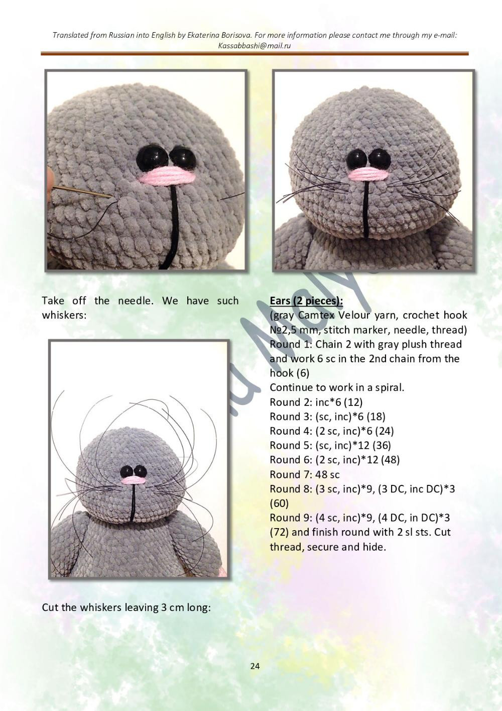 PATTERN & TUTORIAL Little mouse Gus (only crochet hook)