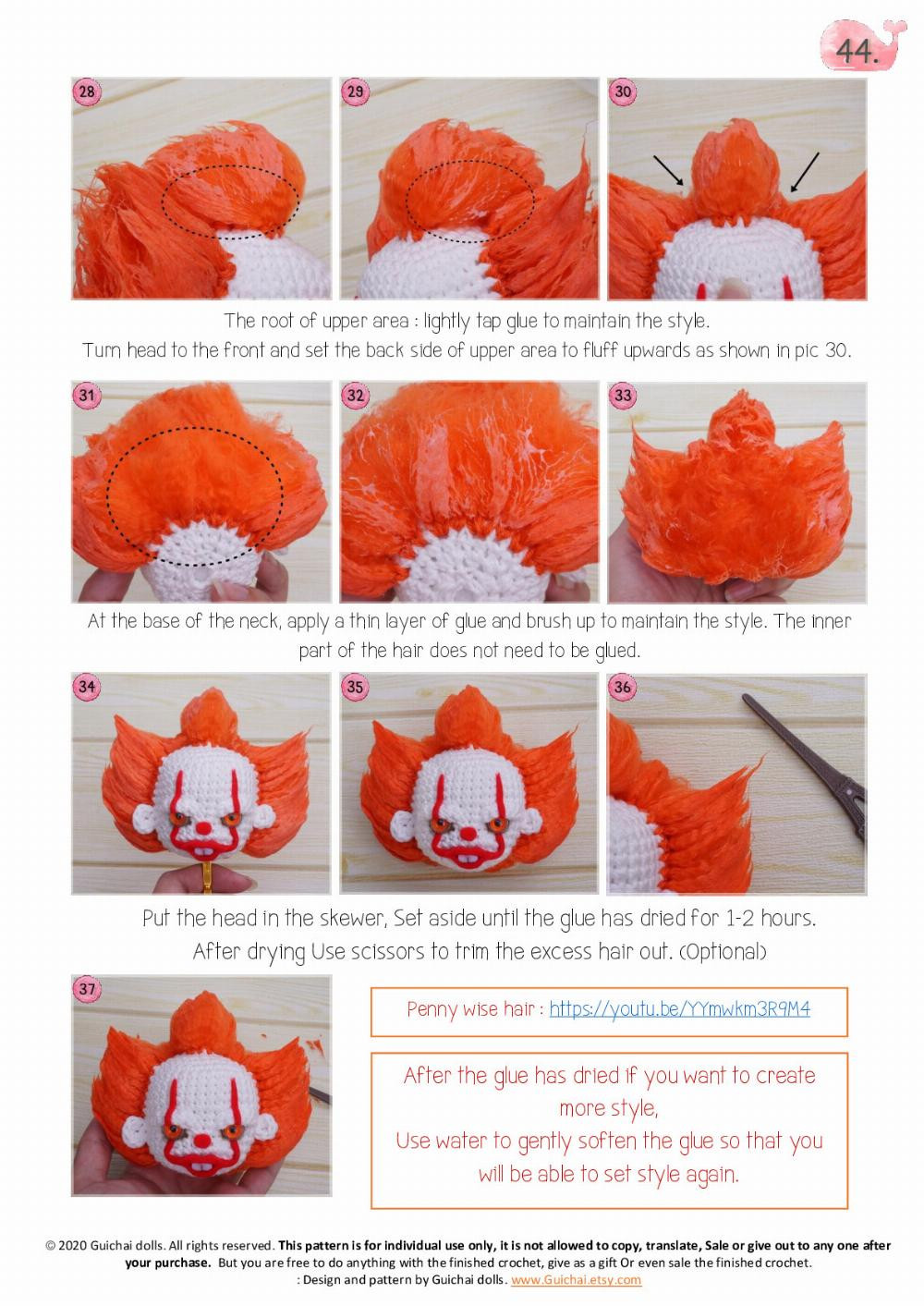 Penny wise clown doll pattern