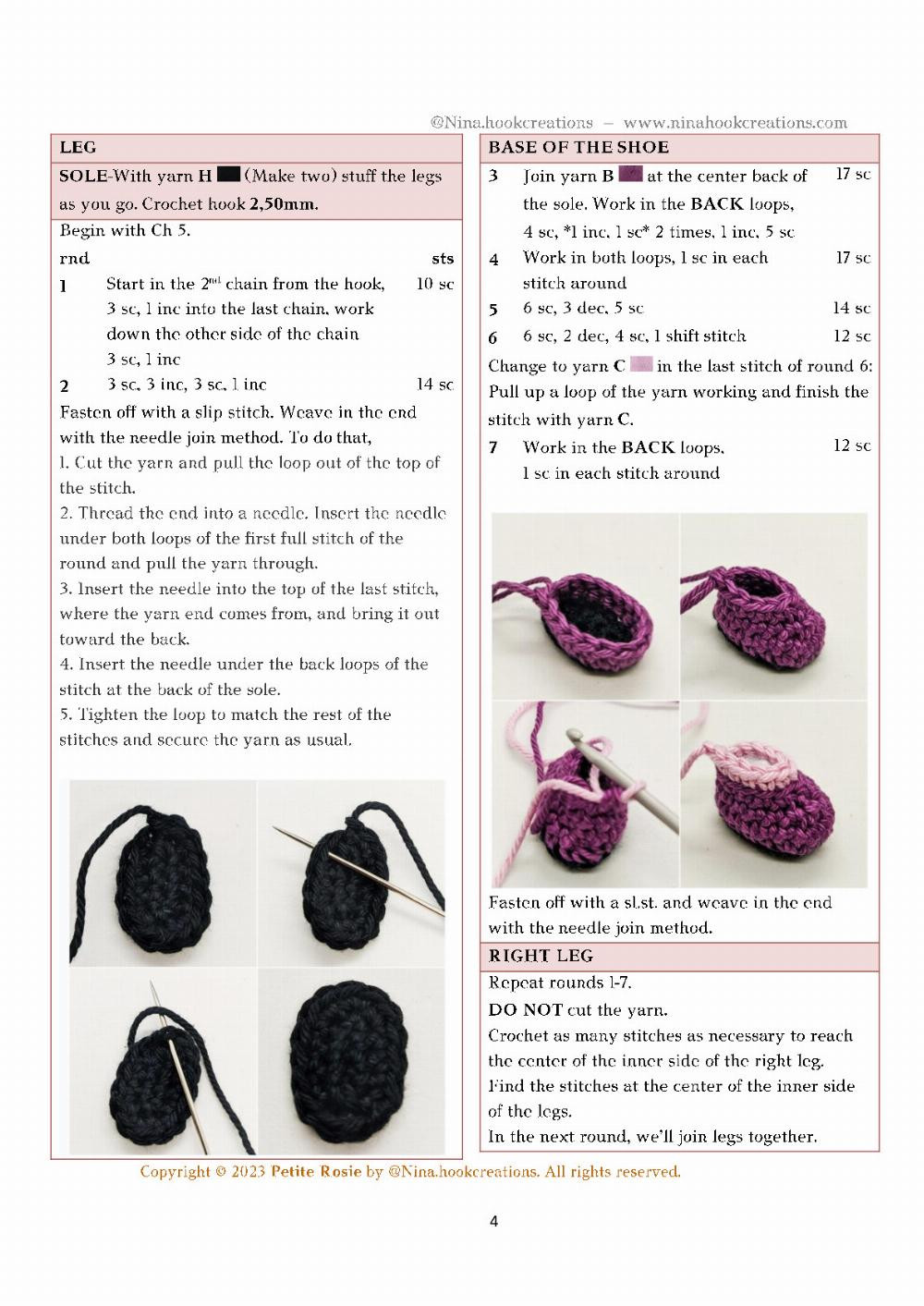 Petite Rosie doll crochet pattern