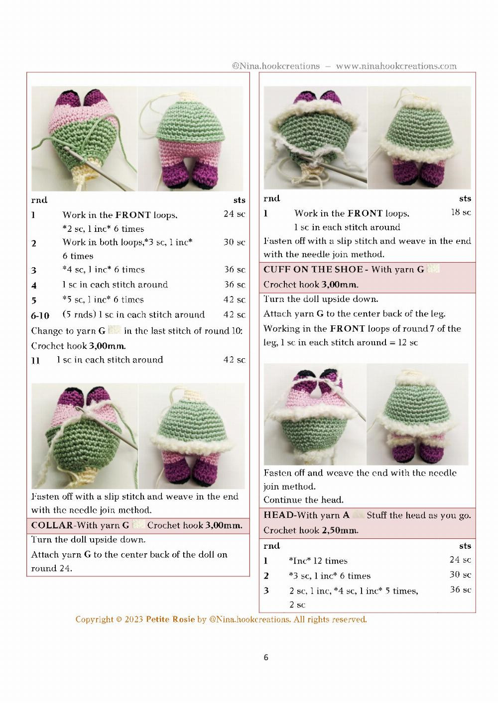 Petite Rosie doll crochet pattern