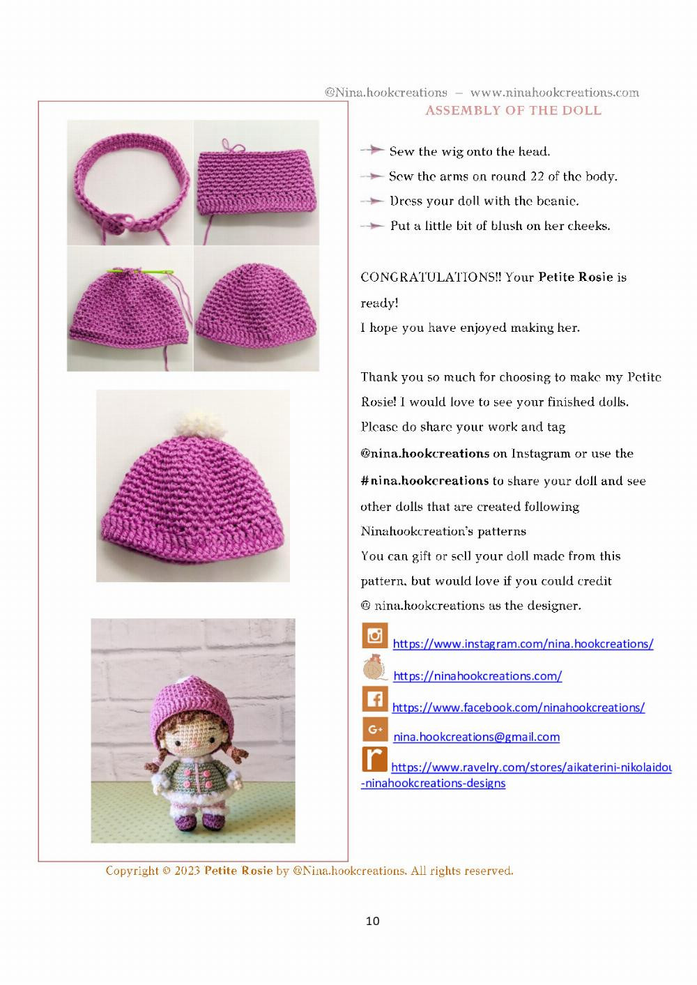 Petite Rosie doll crochet pattern