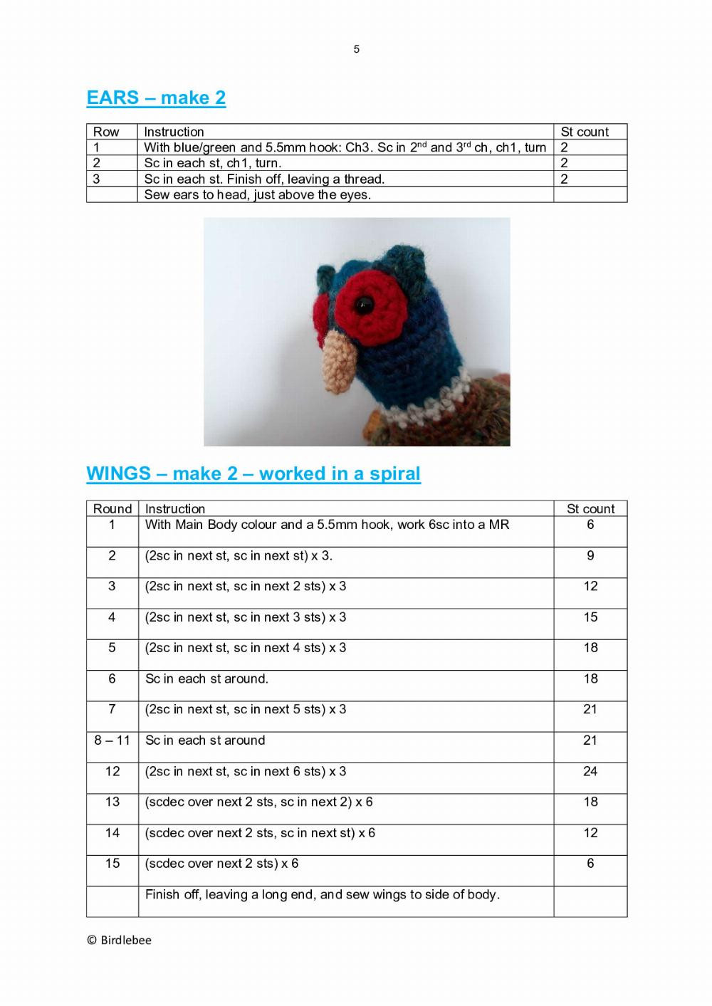 Pheasant Tea Cosy crochet pattern