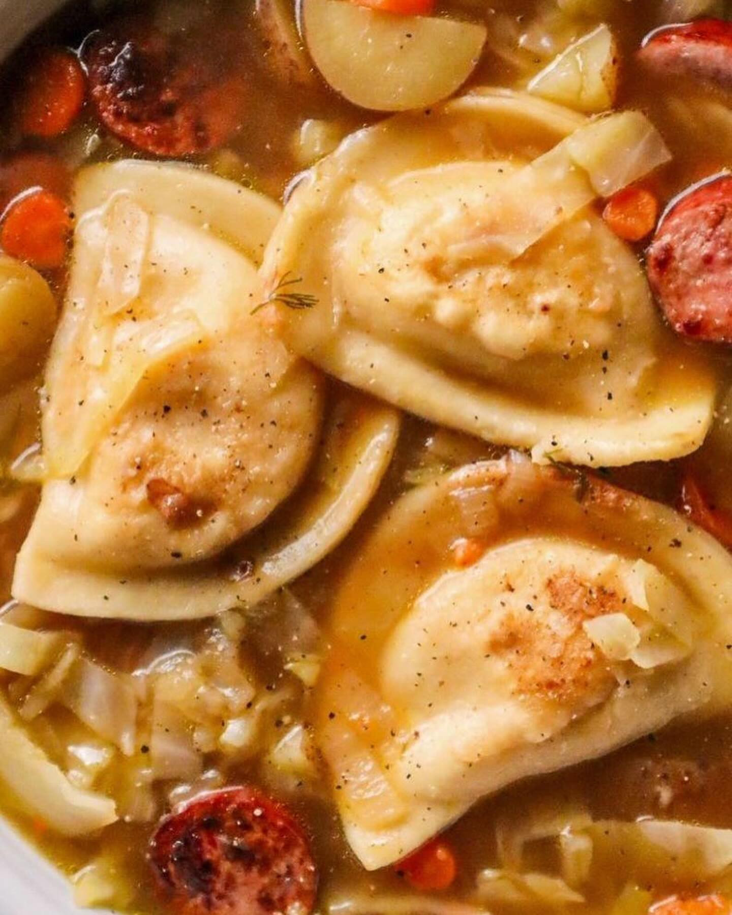 Pierogi, Kielbasa, & Cabbage Soup: