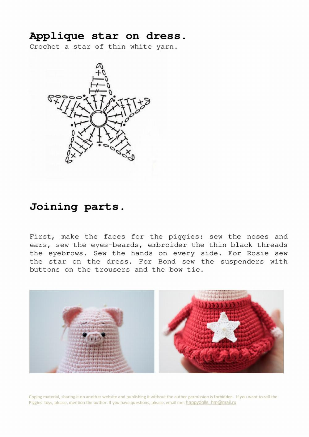 Piggies Bond and Rosie crochet pattern