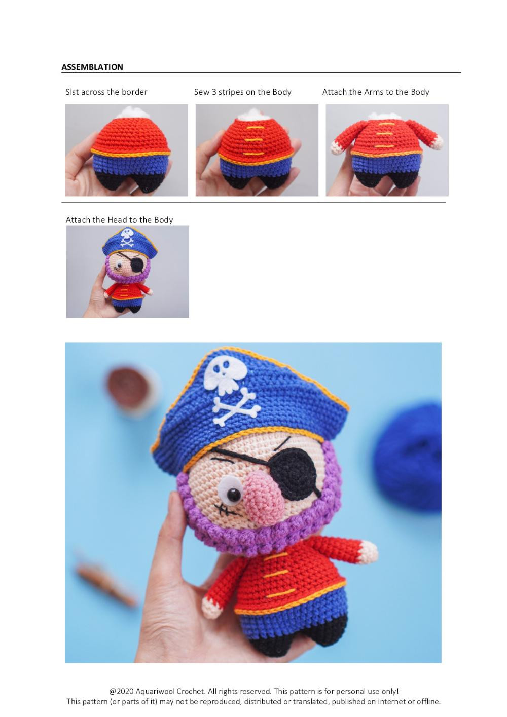 PILAP-PIRATE CAPTAIN crochet pattern