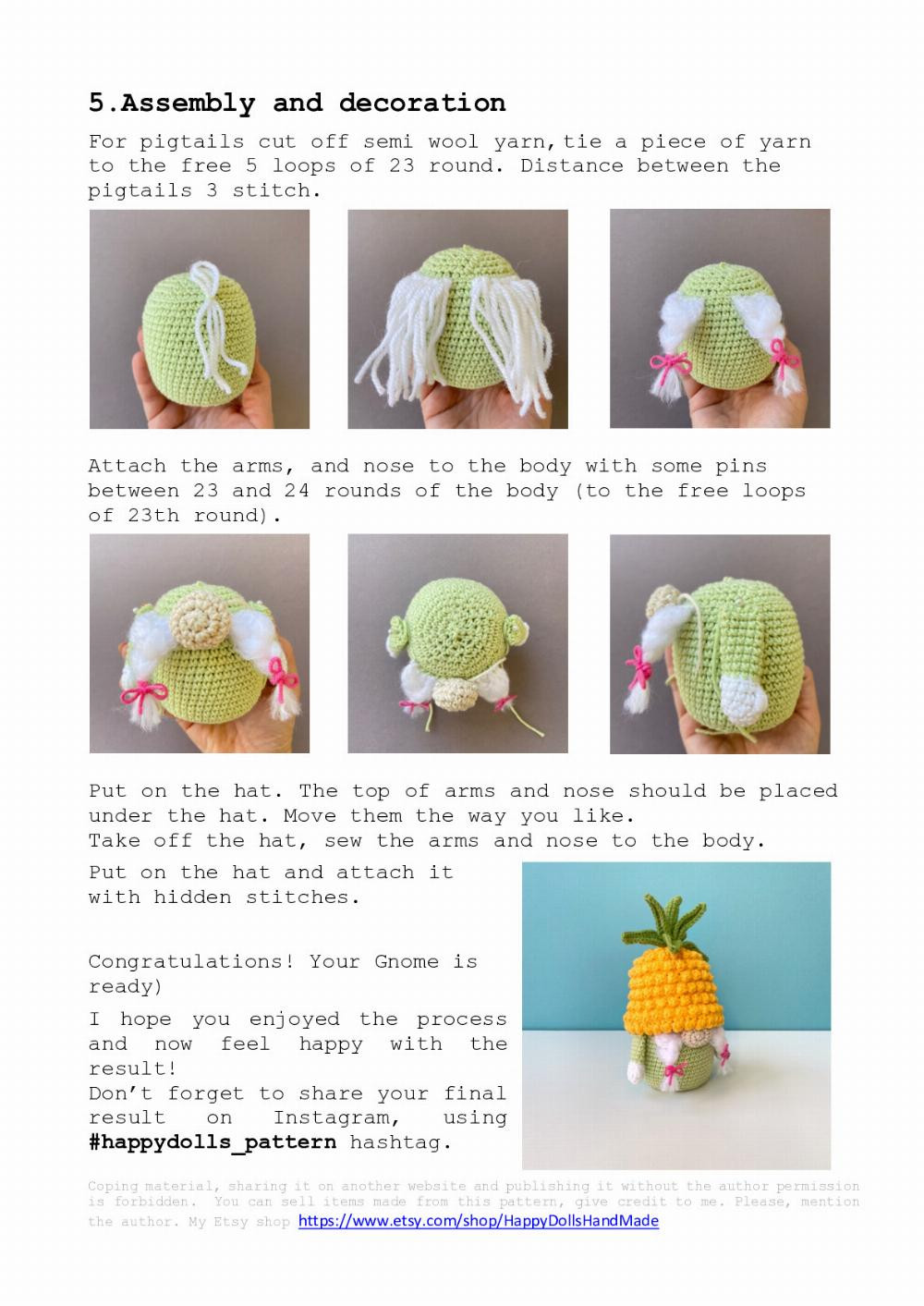 Pineapple Gnome crochet pattern