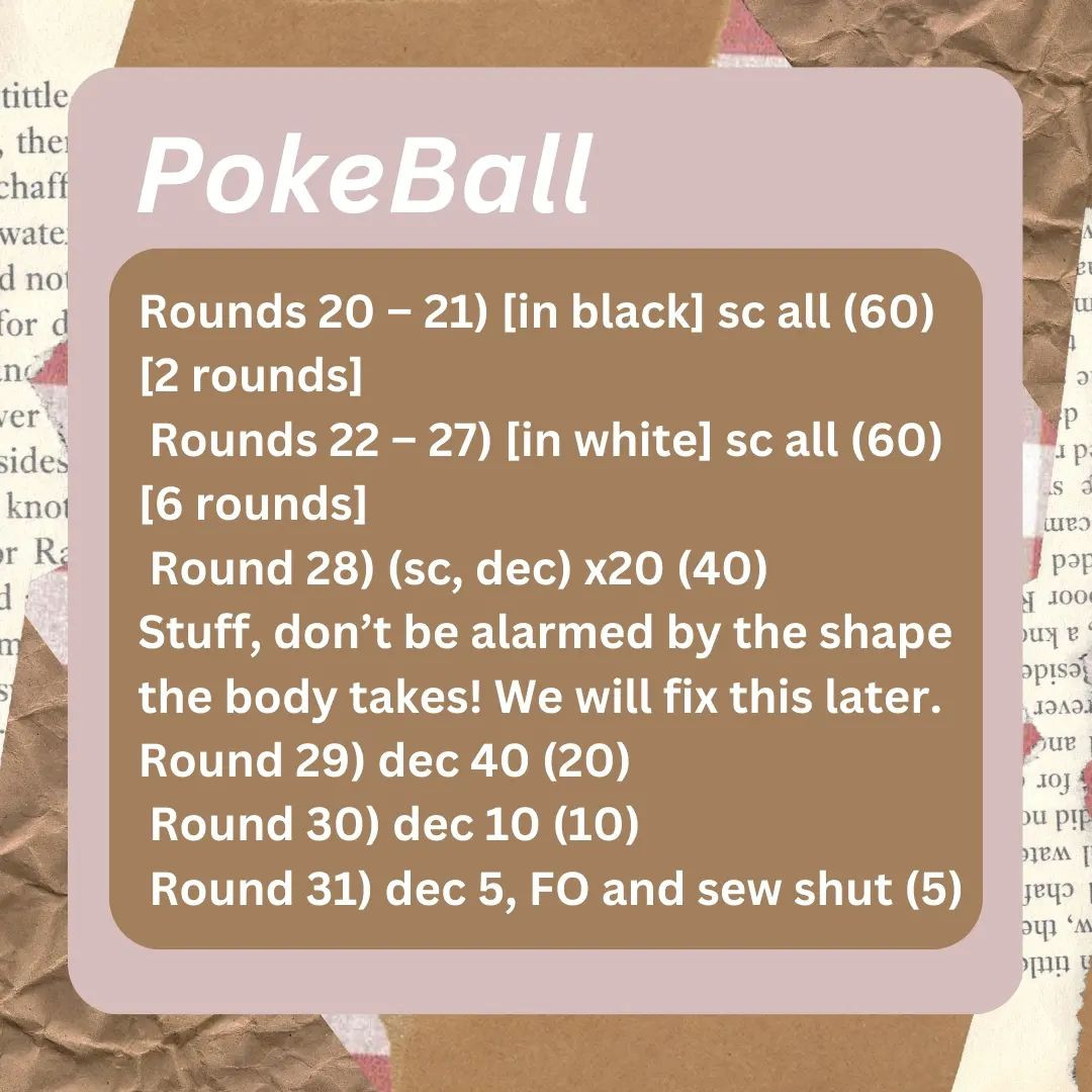 pokeball eevee free pattern