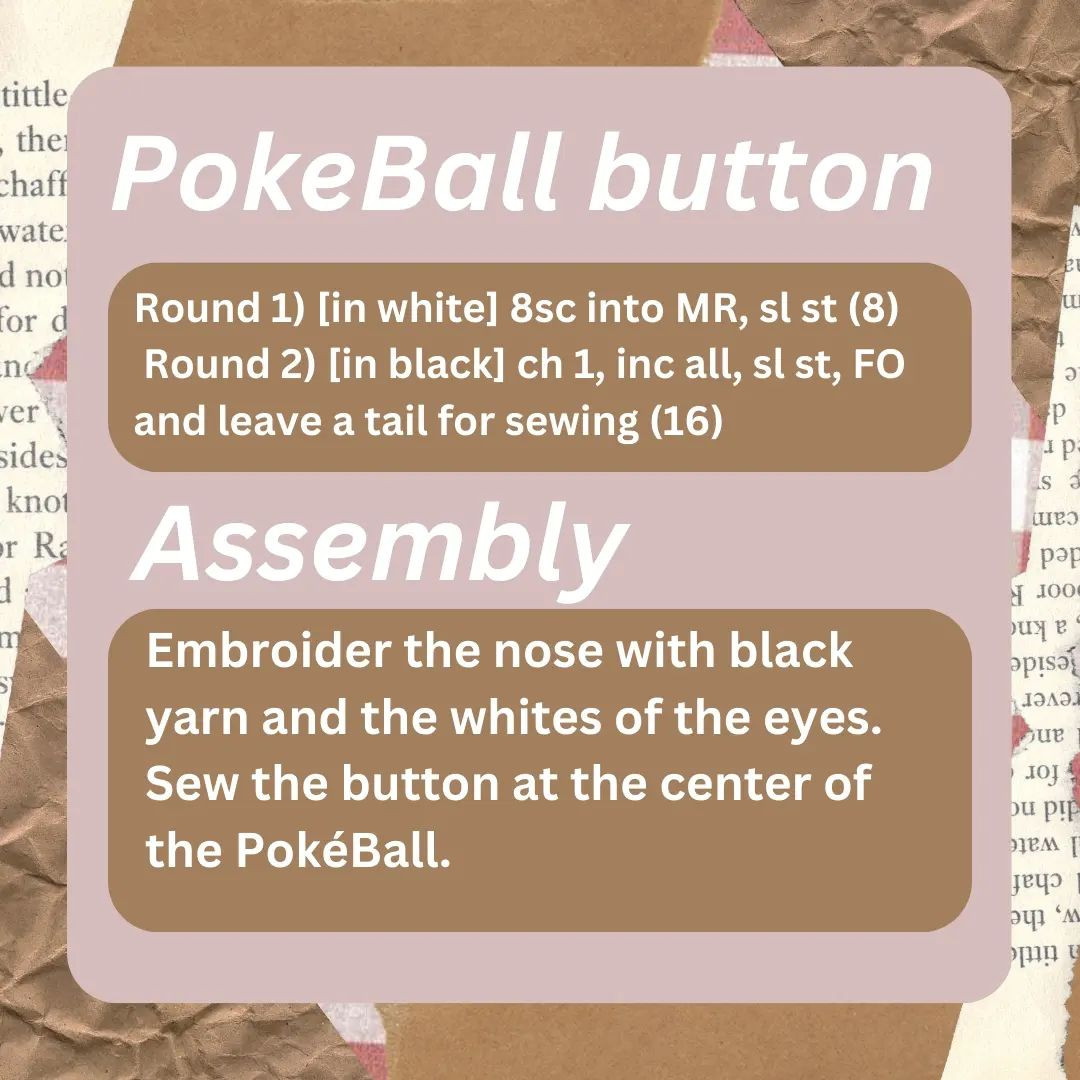 pokeball eevee free pattern