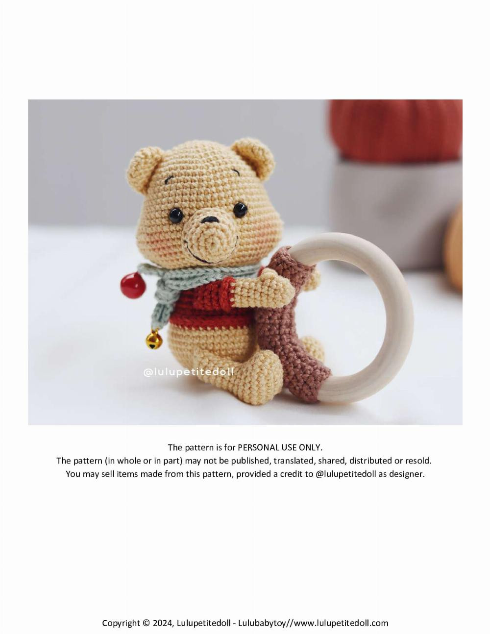 Pooh Rattle crochet pattern