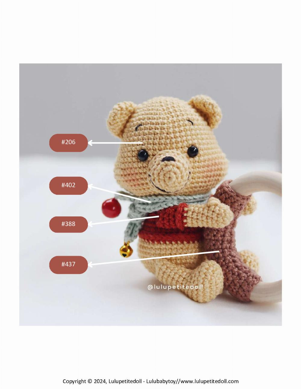 Pooh Rattle crochet pattern