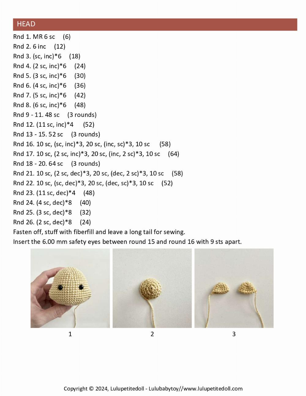 Pooh Rattle crochet pattern